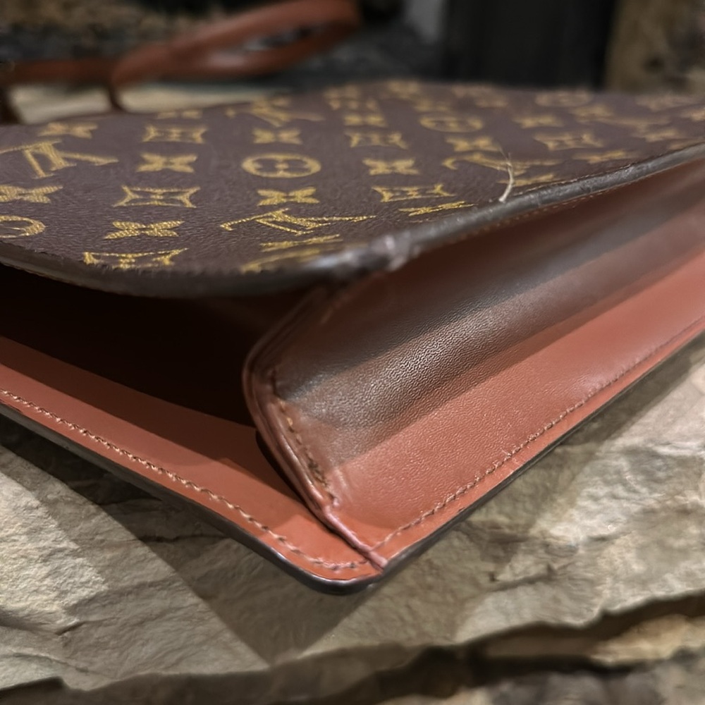 Louis Vuitton Monogram Canvas Top Handle Bag in Brown and Gold - Picture 9 of 15